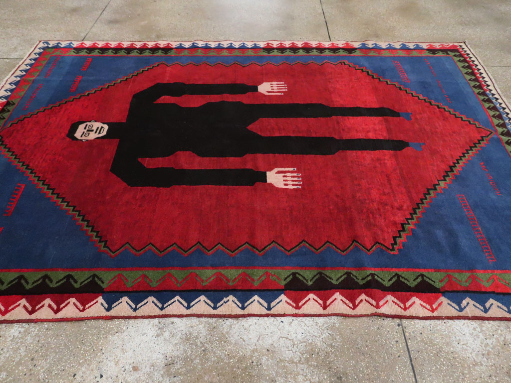 Modern Afghan Pictorial Frankenstein Rug, No.29236 - Galerie Shabab