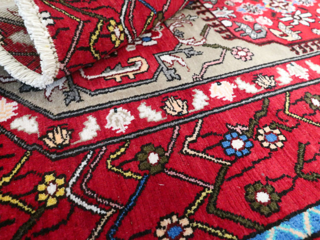 Vintage Persian Tabriz Throw Rug (Pair: 2 of 2), No.29241 - Galerie Shabab