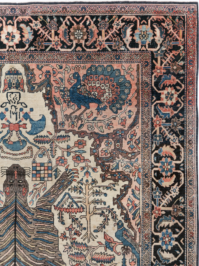 Antique Sarouk Farahan Pictorial Rug, No.29250 - Galerie Shabab