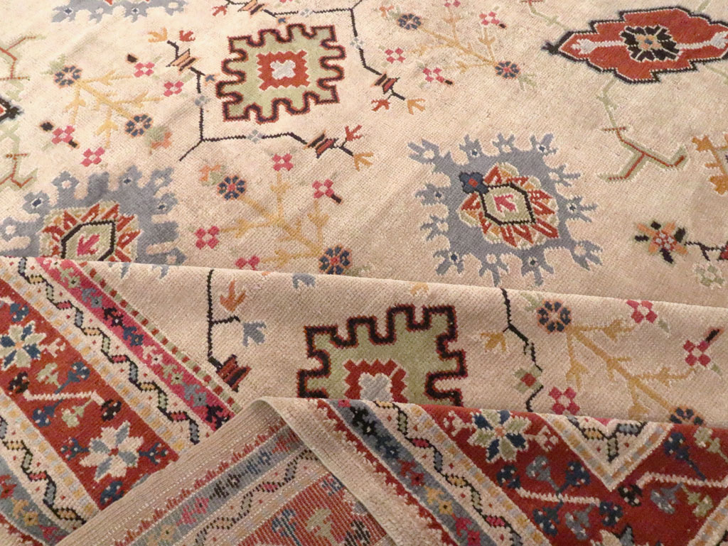 Vintage Turkish Oushak Large Room Size Carpet, No.29254 - Galerie Shabab