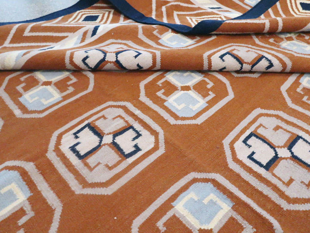 Modern Indian Flatweave Dhurrie Large Room Size Carpet, No.29266 - Galerie Shabab