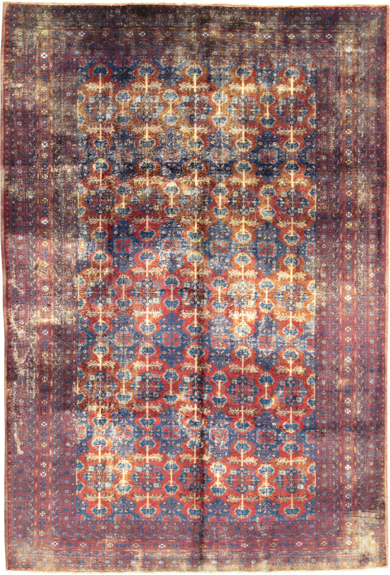 Vintage Central Asian Silk Turkoman Tribal Accent Rug, No.29268 - Galerie Shabab