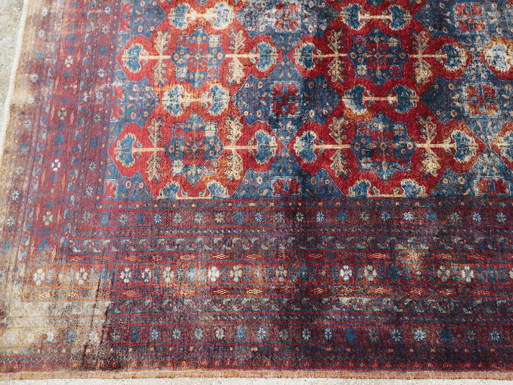 Vintage Central Asian Silk Turkoman Tribal Accent Rug, No.29268 - Galerie Shabab