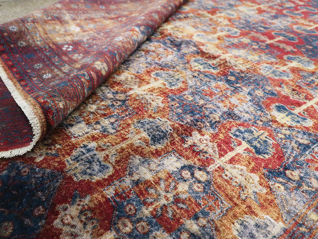 Vintage Central Asian Silk Turkoman Tribal Accent Rug, No.29268 - Galerie Shabab