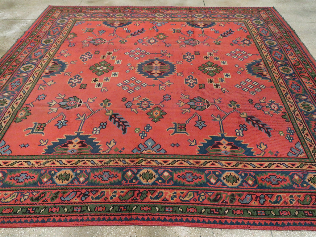 Vintage Turkish Oushak Square Room Size Carpet, No.29271 - Galerie Shabab