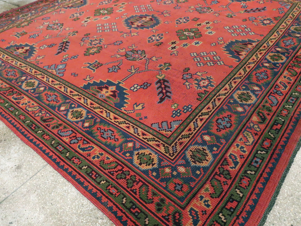 Vintage Turkish Oushak Square Room Size Carpet, No.29271 - Galerie Shabab