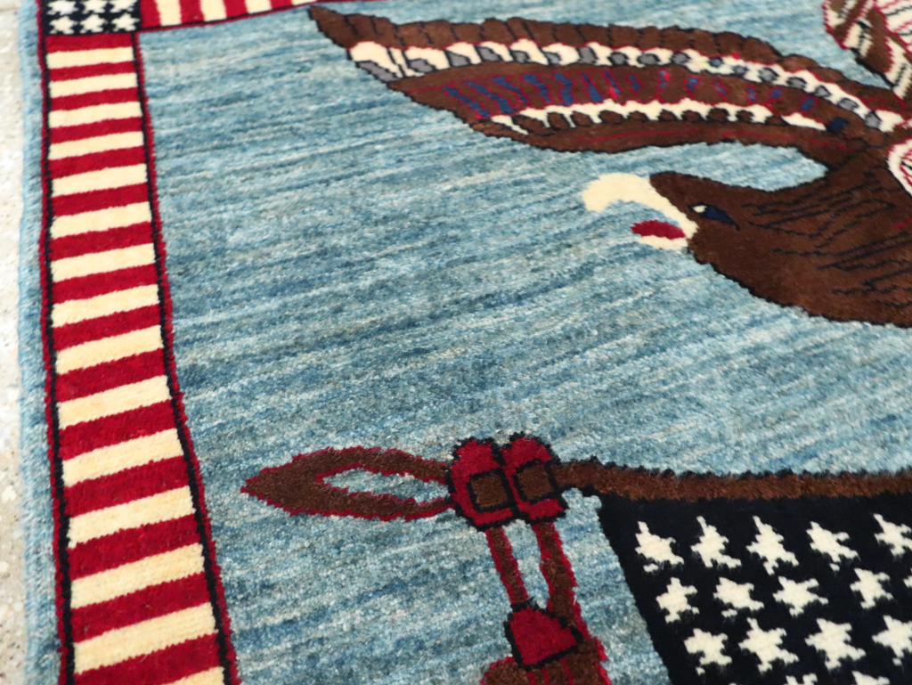 Modern Persian Mahal Pictorial Flag Rug (Pair: 1 of 2), No.29293 - Galerie Shabab