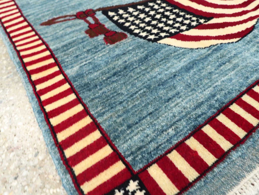 Modern Persian Mahal Pictorial Flag Rug (Pair: 1 of 2), No.29293 - Galerie Shabab