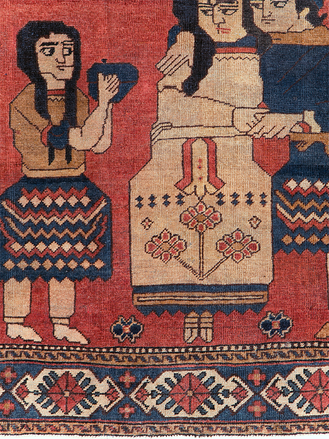 Vintage Persian Pictorial Bakhtiari Accent Rug, No.29295 - Galerie Shabab