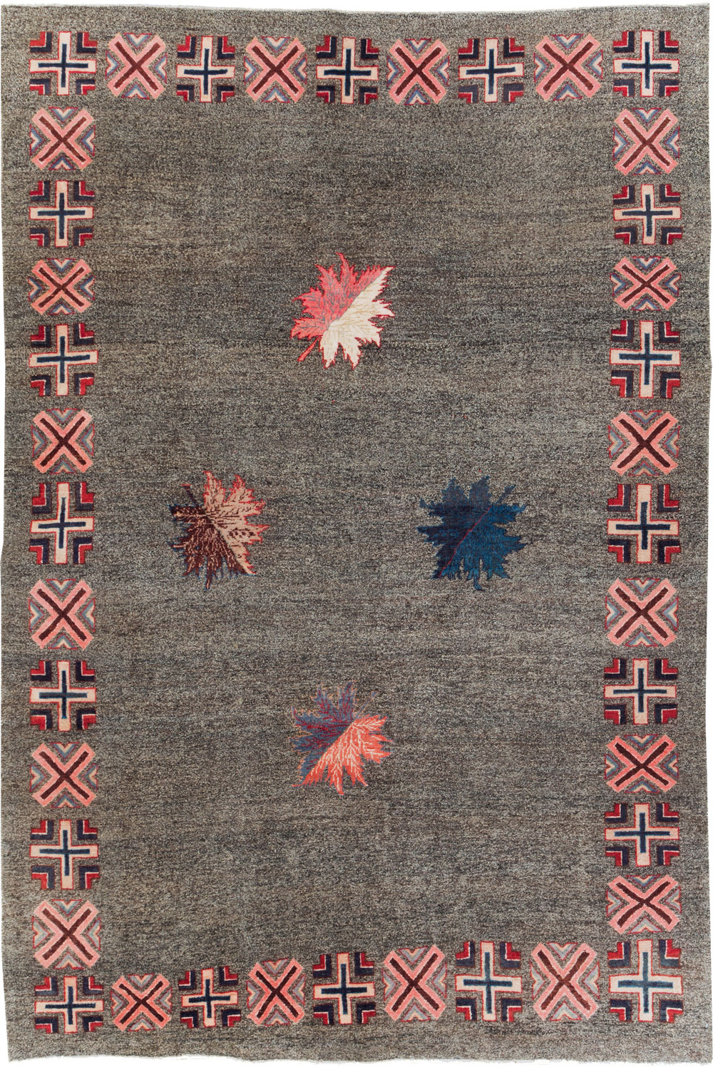 Vintage Persian Art Deco Mashad Accent Rug (Pair: 1 of 2), No.29297 - Galerie Shabab