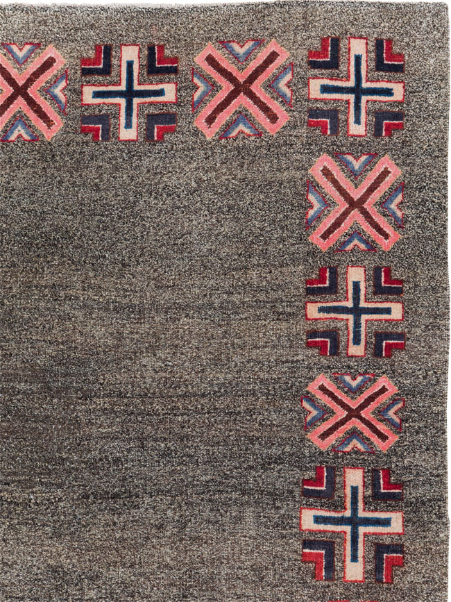 Vintage Persian Art Deco Mashad Accent Rug (Pair: 1 of 2), No.29297 - Galerie Shabab