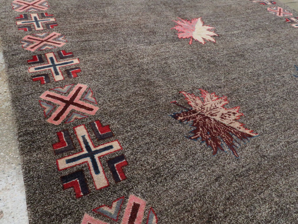 Vintage Persian Art Deco Mashad Accent Rug (Pair: 1 of 2), No.29297 - Galerie Shabab