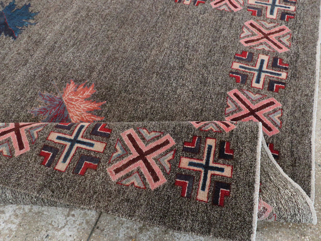 Vintage Persian Art Deco Mashad Accent Rug (Pair: 1 of 2), No.29297 - Galerie Shabab