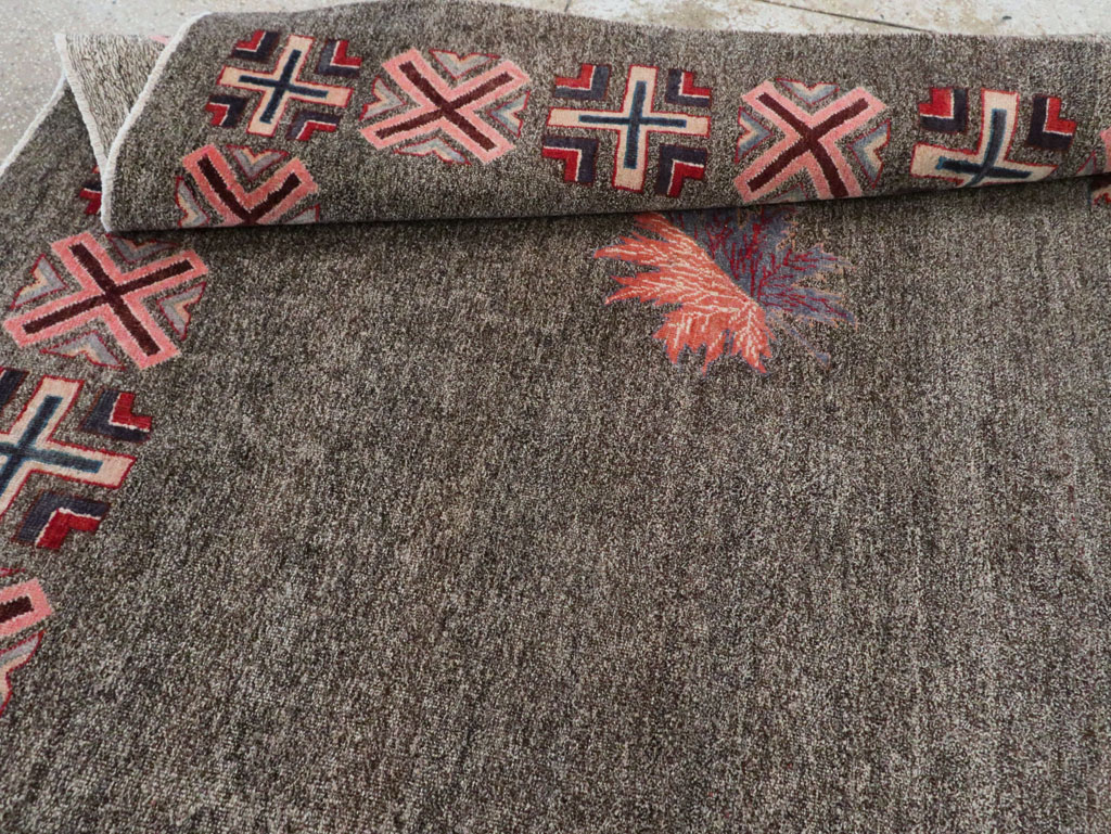 Vintage Persian Art Deco Mashad Accent Rug (Pair: 1 of 2), No.29297 - Galerie Shabab