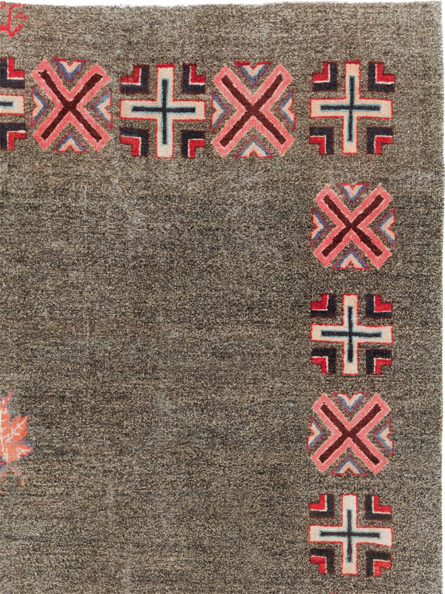 Vintage Persian Art Deco Mashad Accent Rug (Pair: 2 of 2), No.29298 - Galerie Shabab