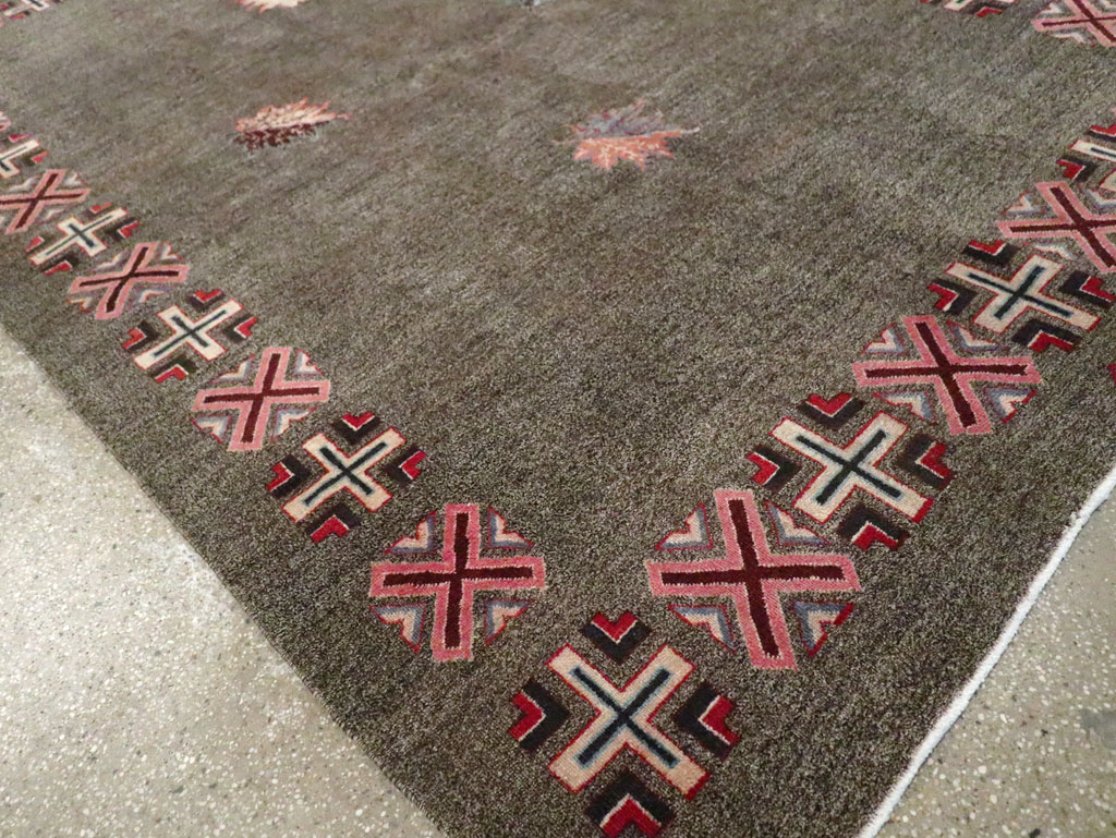 Vintage Persian Art Deco Mashad Accent Rug (Pair: 2 of 2), No.29298 - Galerie Shabab