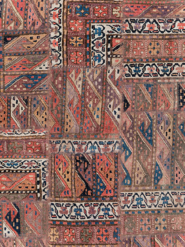 Vintage Persian Patchwork Style Accent Rug, No.29299 - Galerie Shabab