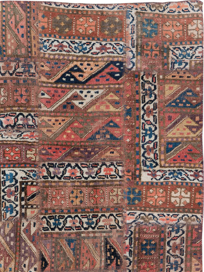 Vintage Persian Patchwork Style Accent Rug, No.29299 - Galerie Shabab