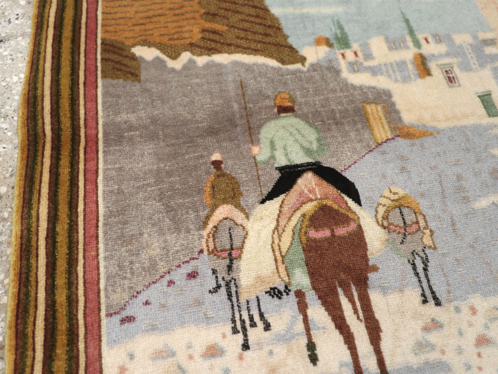Vintage Persian Tabriz Pictorial Rug (Pair: 1 of 2), No.29300 - Galerie Shabab