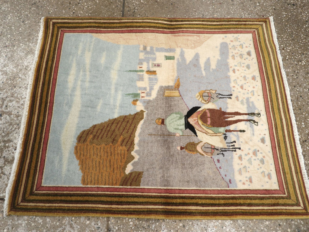 Vintage Persian Tabriz Pictorial Rug (Pair: 1 of 2), No.29300 - Galerie Shabab