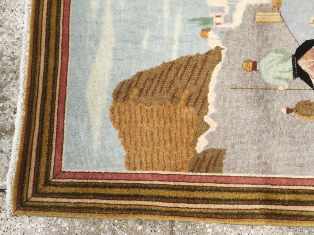 Vintage Persian Tabriz Pictorial Rug (Pair: 1 of 2), No.29300 - Galerie Shabab