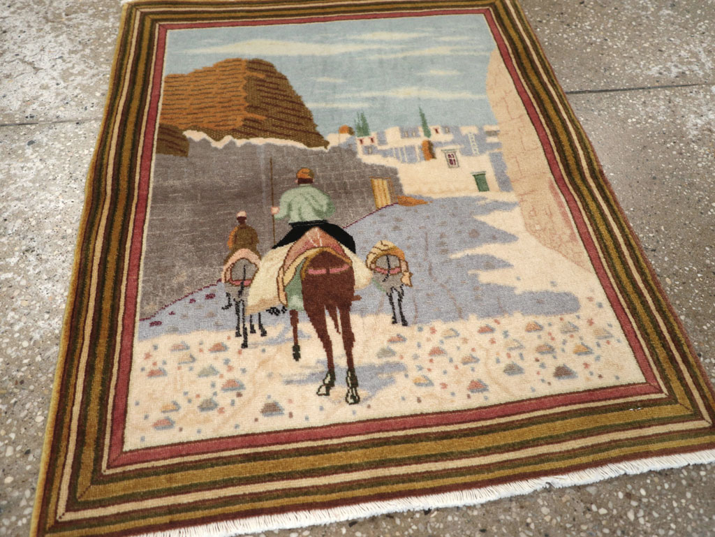 Vintage Persian Tabriz Pictorial Rug (Pair: 1 of 2), No.29300 - Galerie Shabab