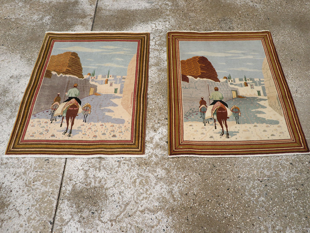 Vintage Persian Tabriz Pictorial Rug (Pair: 1 of 2), No.29300 - Galerie Shabab