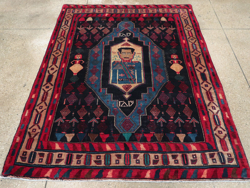 Vintage Persian Veramin Pictorial Accent Rug (Pair: 1 of 2) , No.29301 - Galerie Shabab