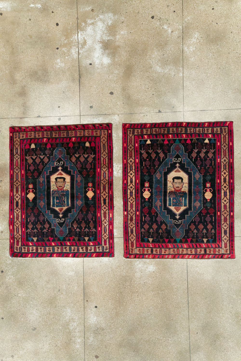 Vintage Persian Veramin Pictorial Accent Rug (Pair: 1 of 2) , No.29301 - Galerie Shabab