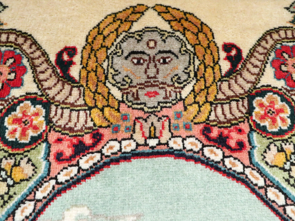 Vintage Persian Tabriz Pictorial Rug, No.29303 - Galerie Shabab