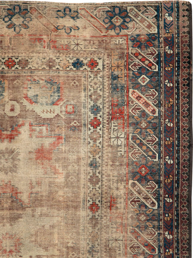 Distressed Antique Caucasian Throw Rug, No.29322 - Galerie Shabab