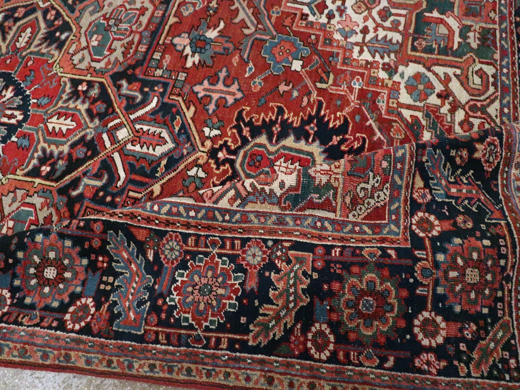 Vintage Persian Heriz Room Size Carpet, No.29332 - Galerie Shabab