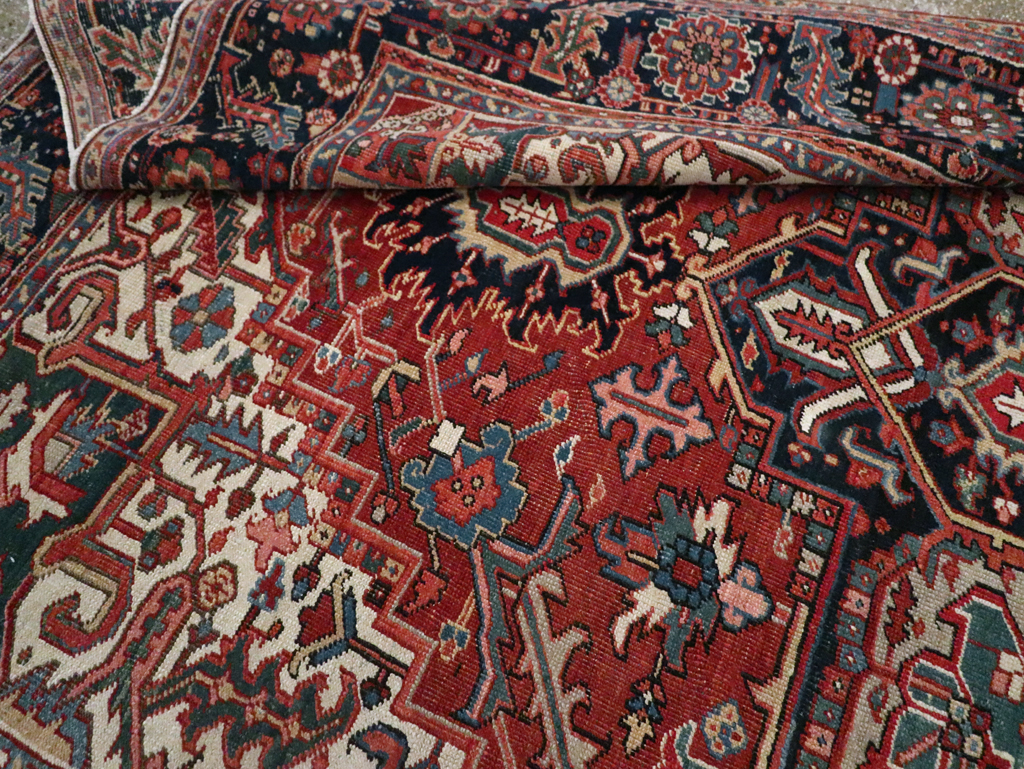 Vintage Persian Heriz Room Size Carpet, No.29332 - Galerie Shabab