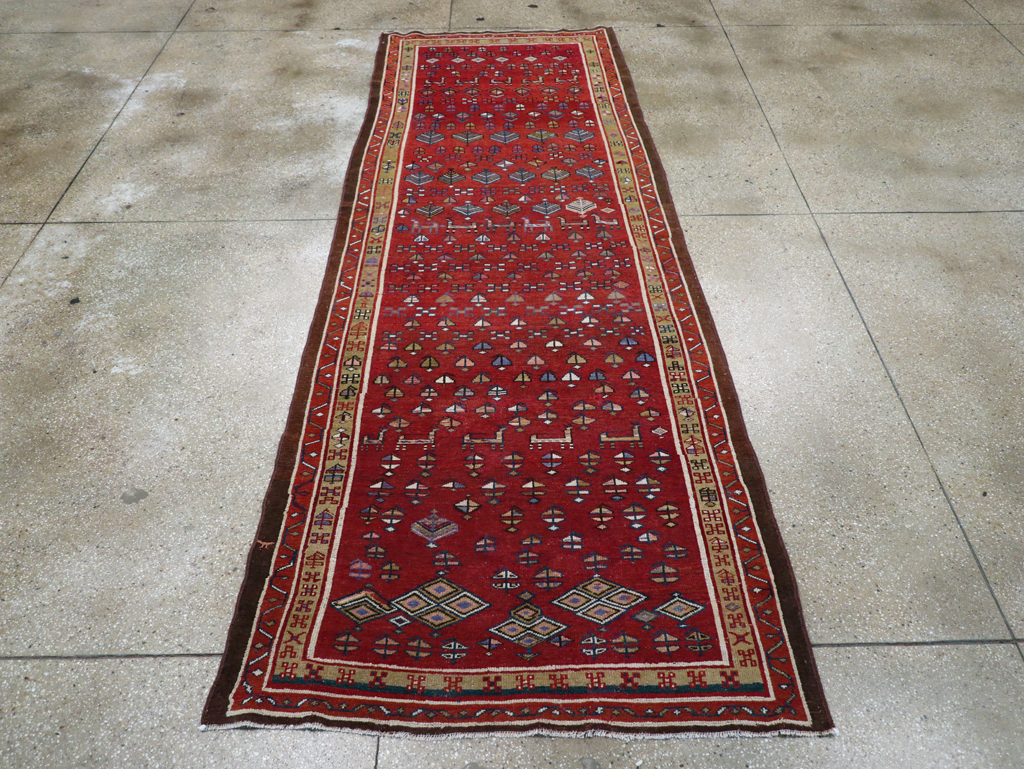 Vintage Persian Kurd Wide Gallery Runner, No.29333 - Galerie Shabab