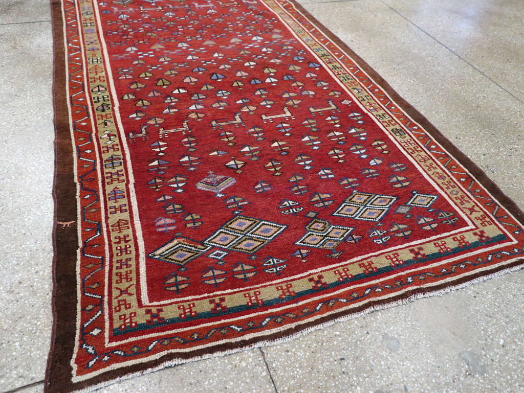 Vintage Persian Kurd Wide Gallery Runner, No.29333 - Galerie Shabab