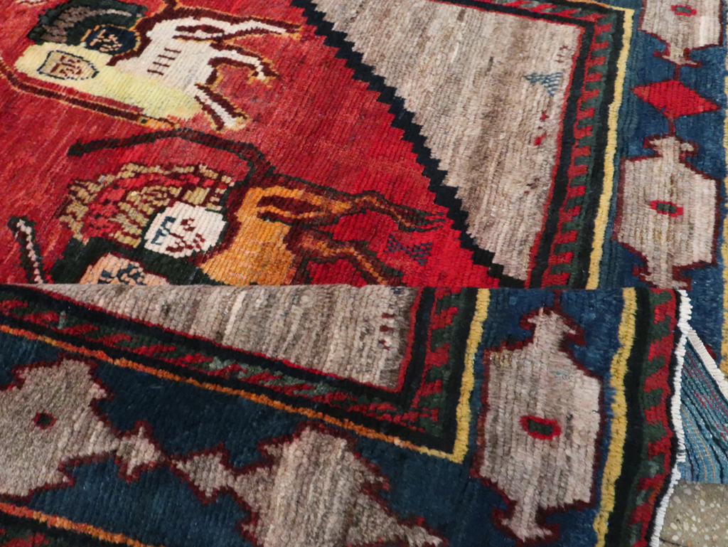 Vintage Persian Pictorial Bakhtiari Rug, No.29346 - Galerie Shabab