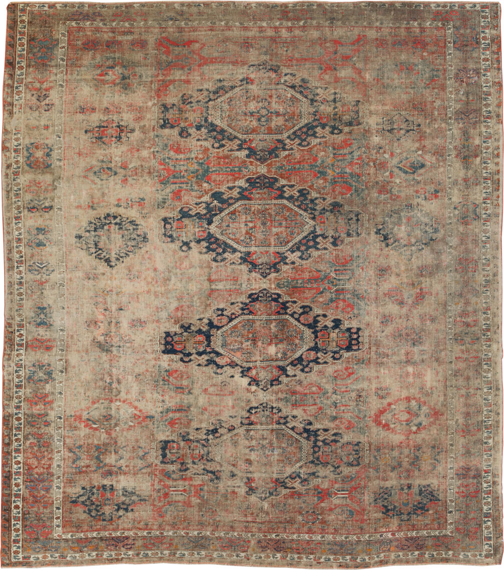 Antique Central Asian Flatweave Soumak Room Size Carpet, No.29347 - Galerie Shabab