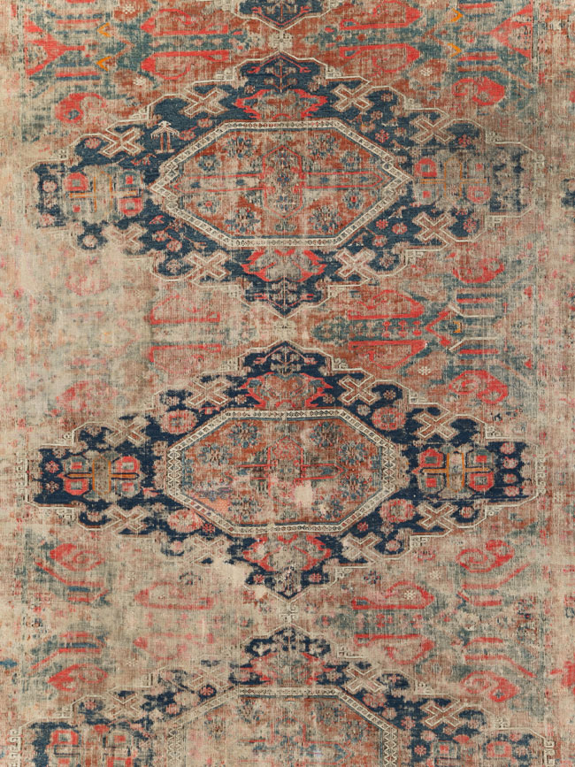 Antique Central Asian Flatweave Soumak Room Size Carpet, No.29347 - Galerie Shabab