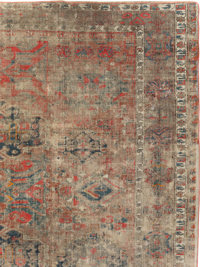 Antique Central Asian Flatweave Soumak Room Size Carpet, No.29347 - Galerie Shabab