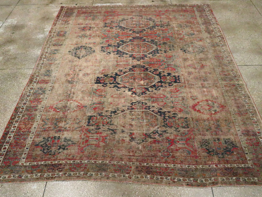 Antique Central Asian Flatweave Soumak Room Size Carpet, No.29347 - Galerie Shabab