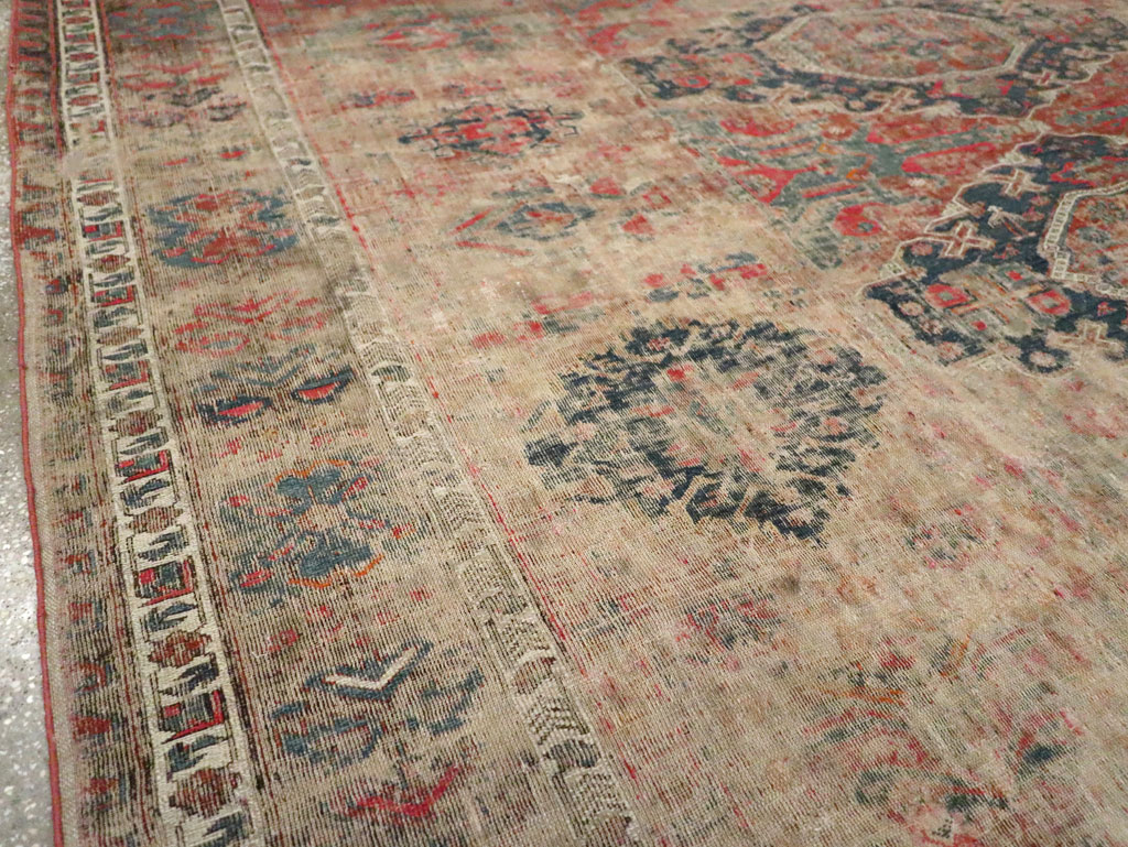 Antique Central Asian Flatweave Soumak Room Size Carpet, No.29347 - Galerie Shabab