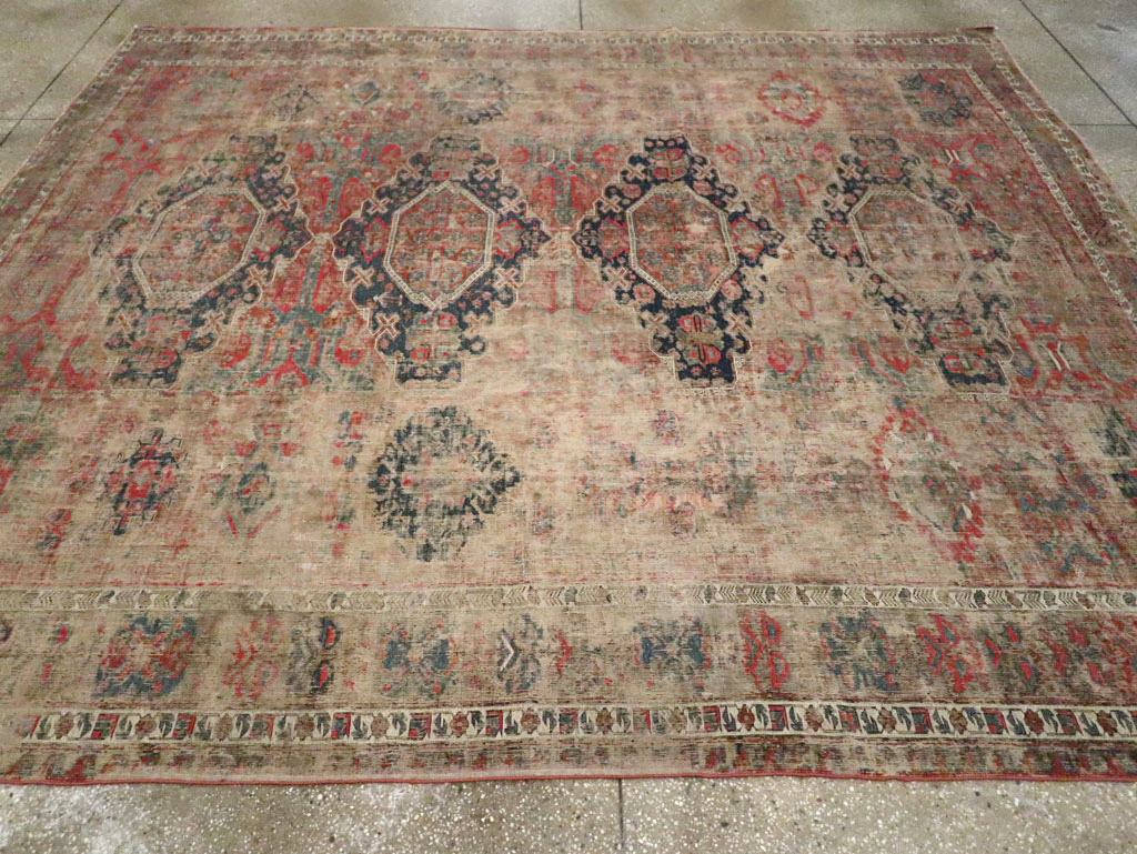 Antique Central Asian Flatweave Soumak Room Size Carpet, No.29347 - Galerie Shabab
