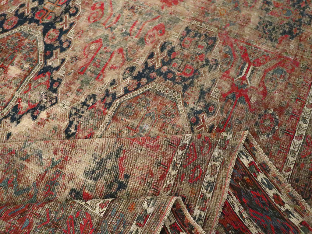 Antique Central Asian Flatweave Soumak Room Size Carpet, No.29347 - Galerie Shabab