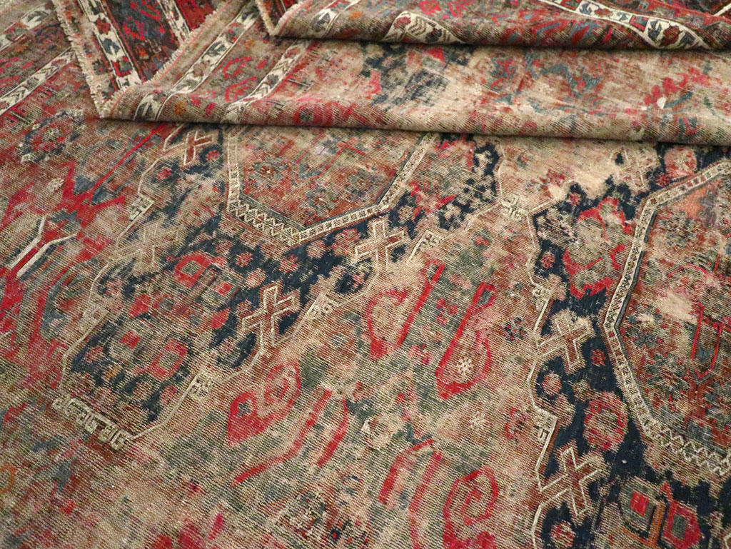 Antique Central Asian Flatweave Soumak Room Size Carpet, No.29347 - Galerie Shabab