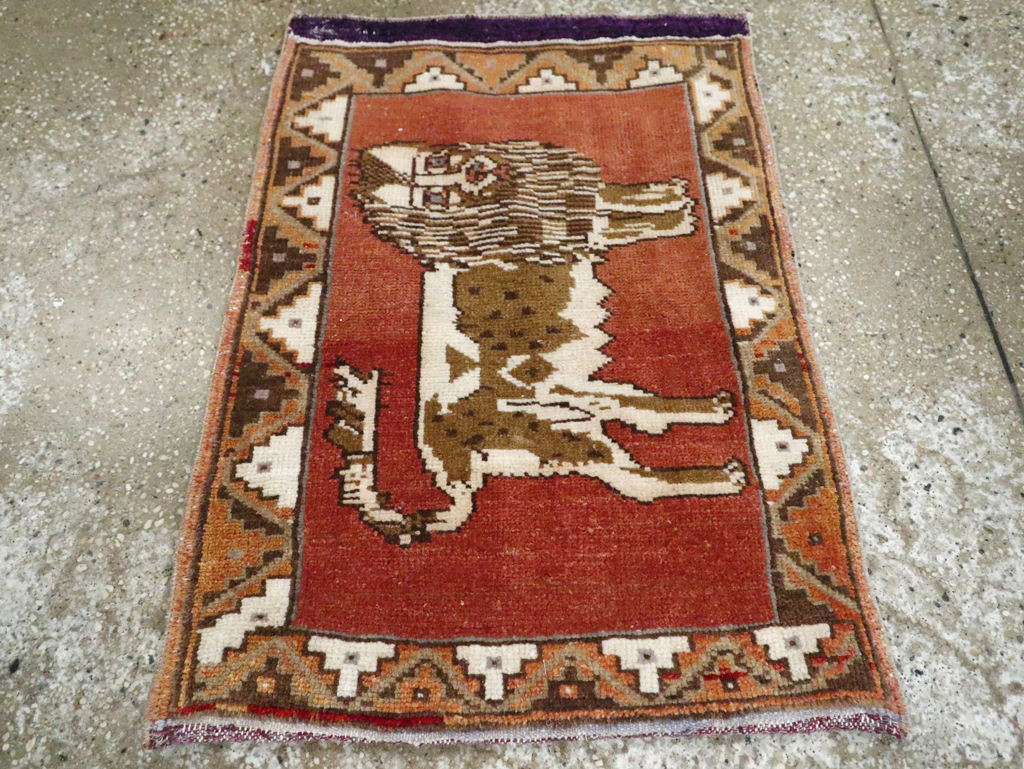 Vintage Turkish Anatolian Pictorial Rug (Pair: 1 of 2), No.29349 - Galerie Shabab