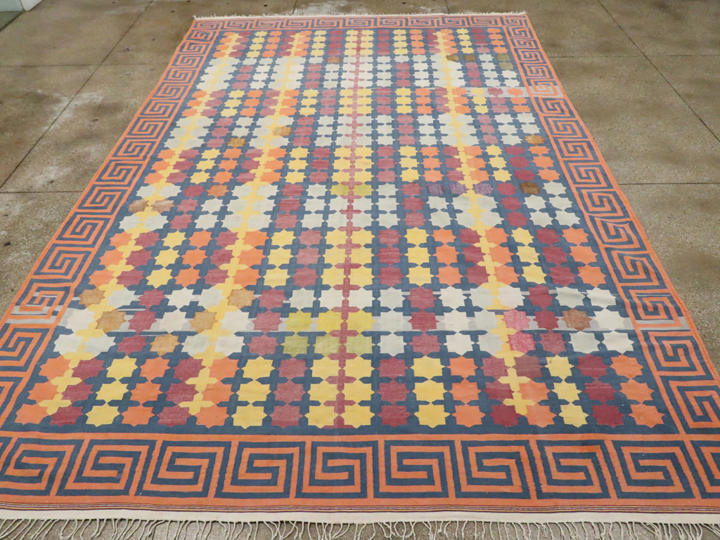 Vintage Indian Dhurrie, No.29351 - Galerie Shabab