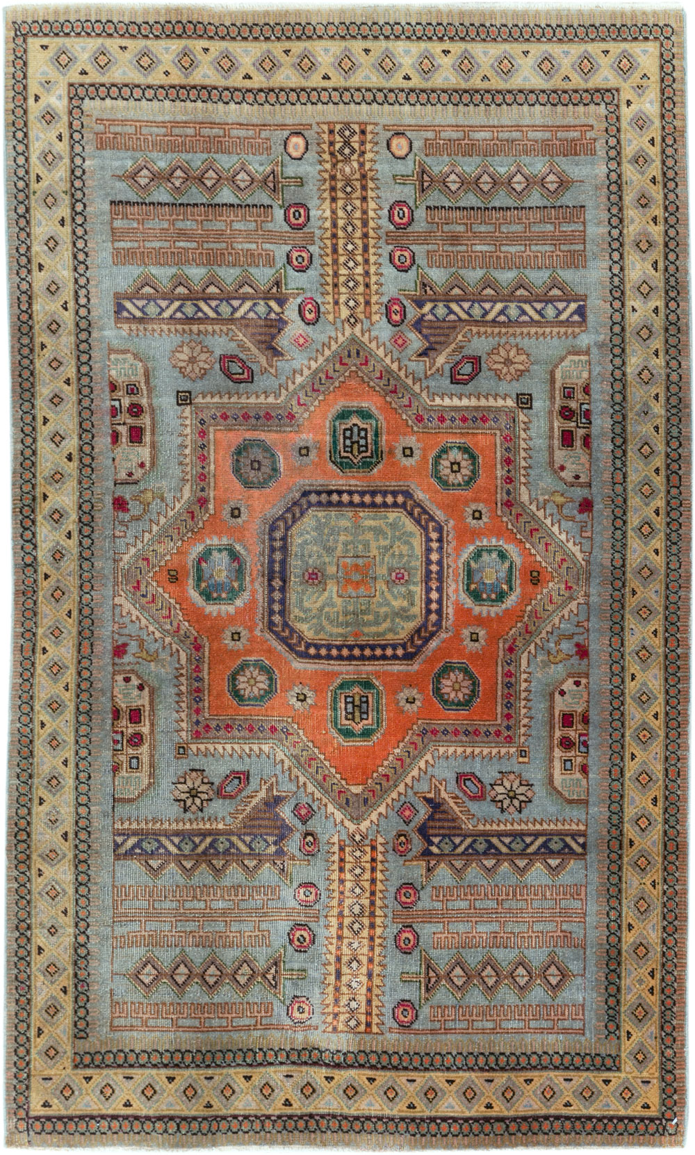 Vintage Persian Ardabil Throw Rug, No.29356 - Galerie Shabab