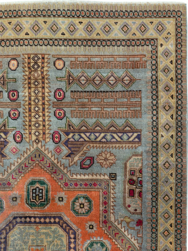 Vintage Persian Ardabil Throw Rug, No.29356 - Galerie Shabab