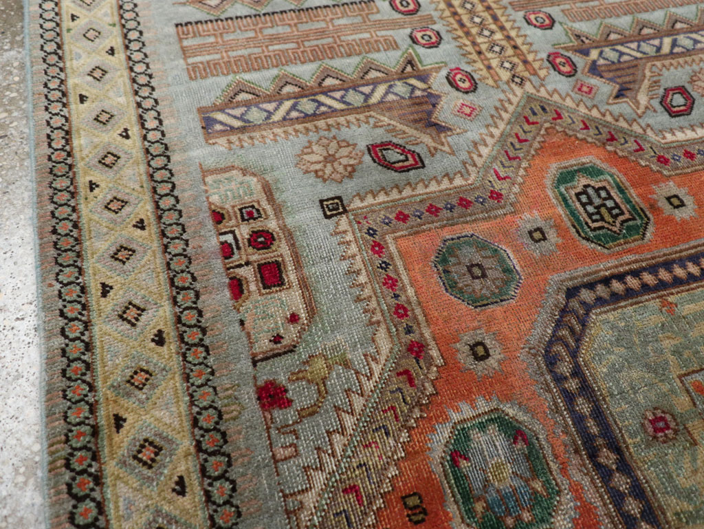 Vintage Persian Ardabil Throw Rug, No.29356 - Galerie Shabab