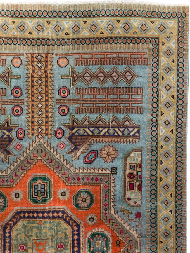 Vintage Persian Ardabil Throw Rug, No.29357 - Galerie Shabab